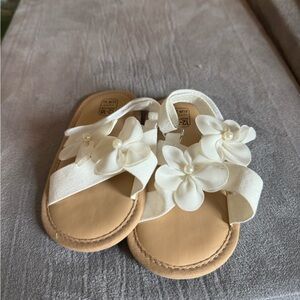 Elegant Cream Kids Sandals with Floral Design
